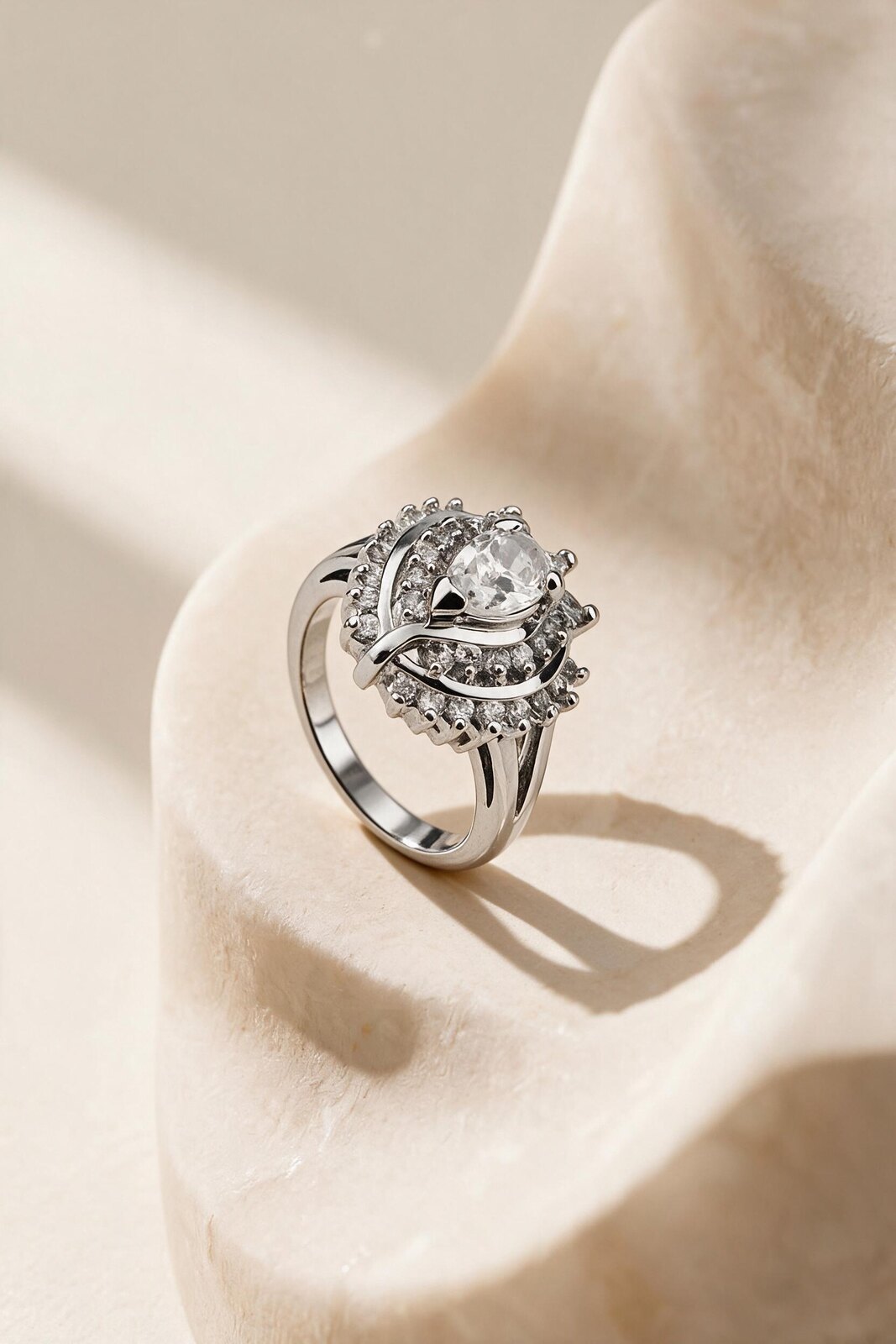 Halo swirl ring, No. 034 — Romae